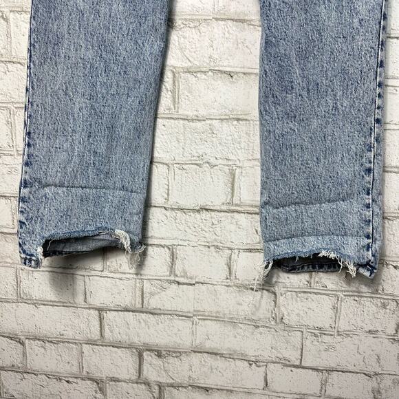 Abercrombie & Fitch Jeans 90s Skinny High Rise Distressed Light Acid Blue 8 29 - Picture 7 of 9